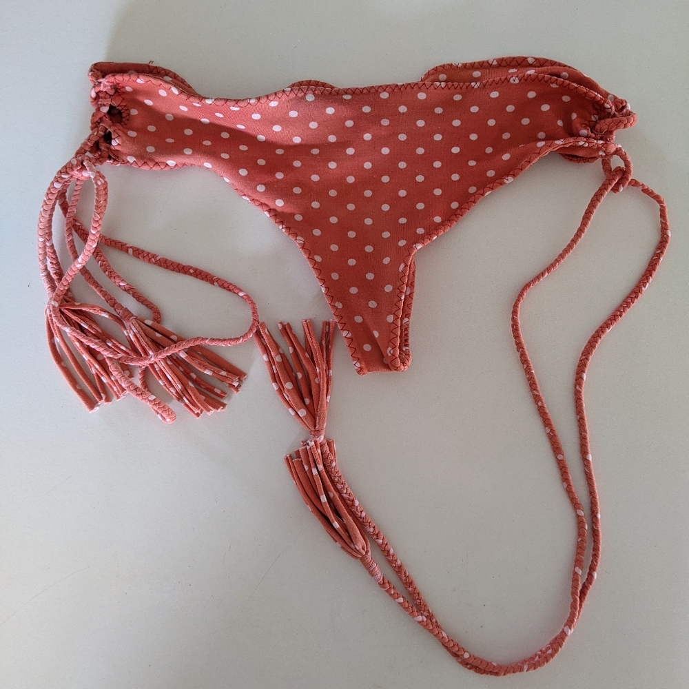 Indah polka dot lace-up side XS bikini bottoms